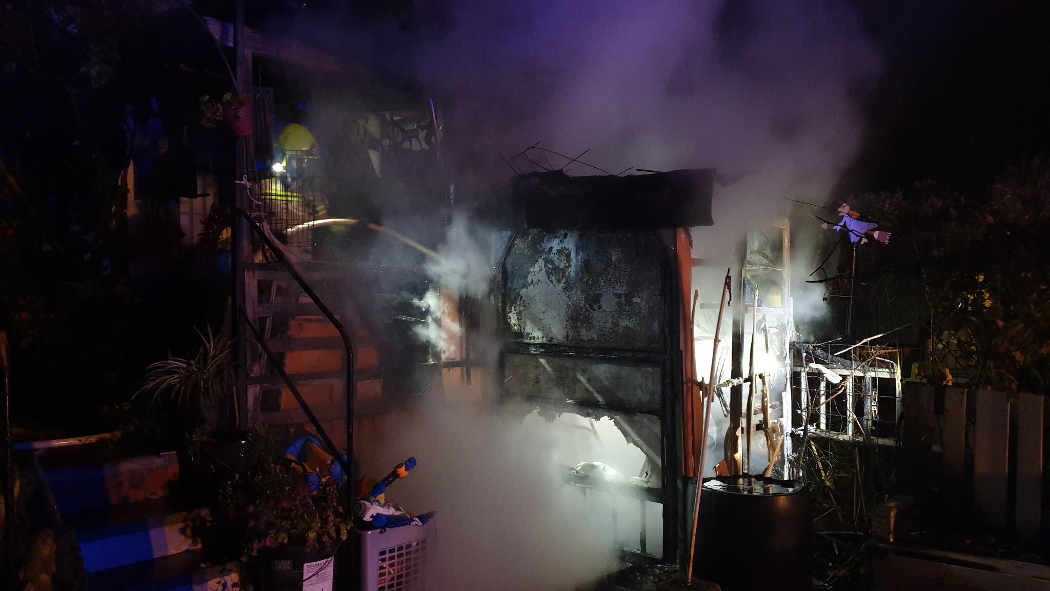 Incendio en El Cortijo | Foto: Bomberos de Logroño