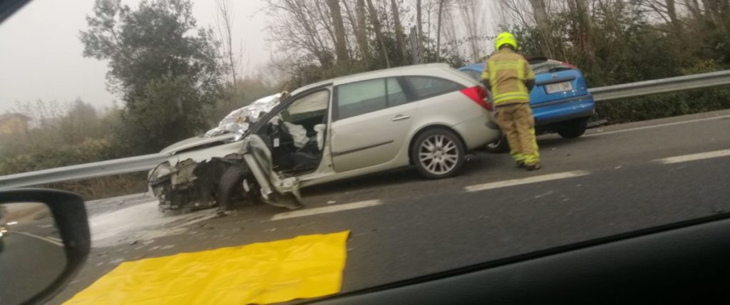 Cuatro Heridos En Un Choque Múltiple En La N-111 En Lardero