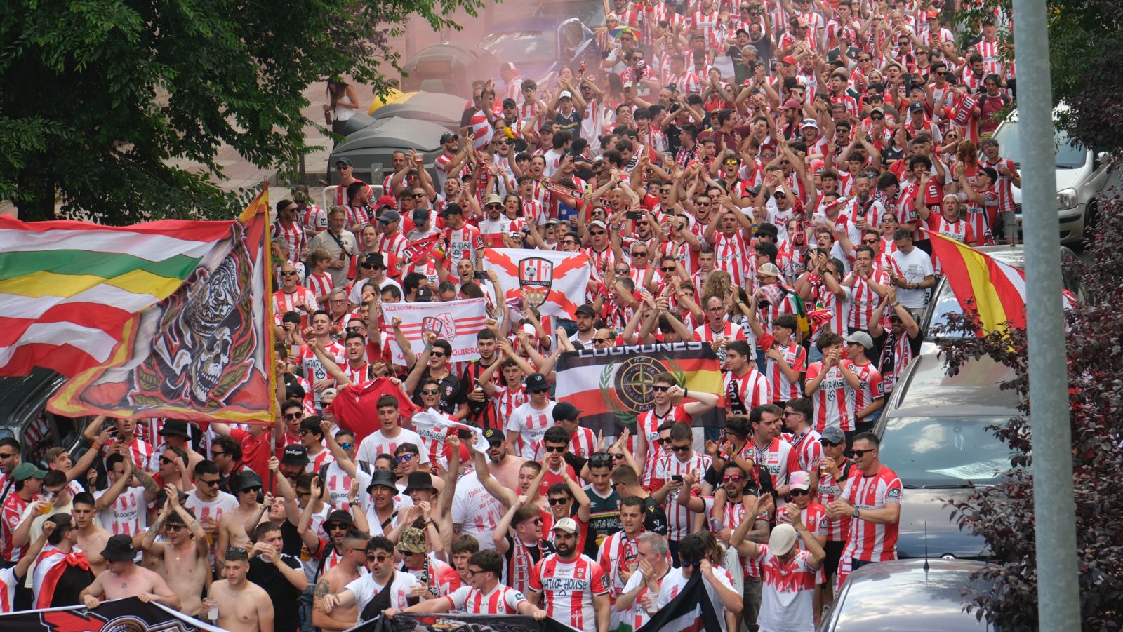 Aficionados de la UD Logroñés desplazados a Madrid